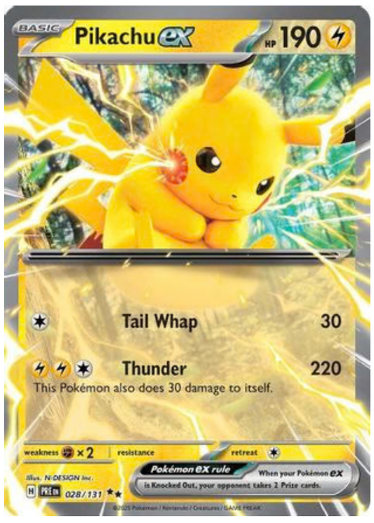 PIKACHU EX - 028/131 (28) DOUBLE RARE HOLOFOIL