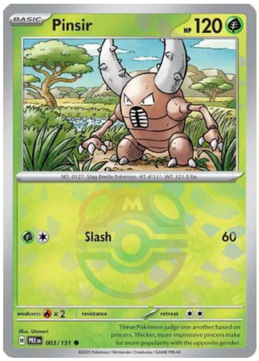 PINSIR (MASTER BALL PATTERN) (3) COMMON HOLOFOIL