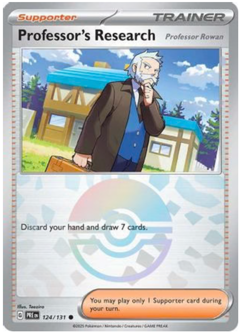 PROFESSOR'S RESEARCH [PROFESSOR ROWAN] (POKE BALL PATTERN) (124) COMMON HOLOFOIL