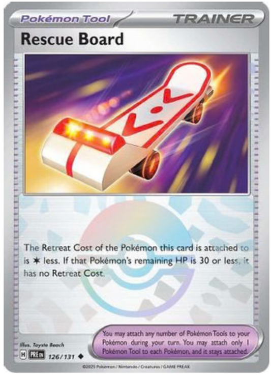 RESCUE BOARD (POKE BALL PATTERN) (126) UNCOMMON HOLOFOIL