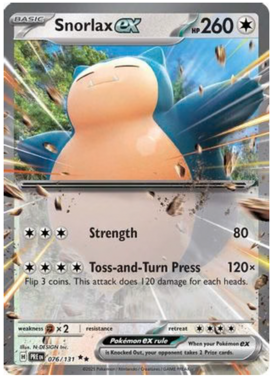 SNORLAX EX (76) DOUBLE RARE HOLOFOIL