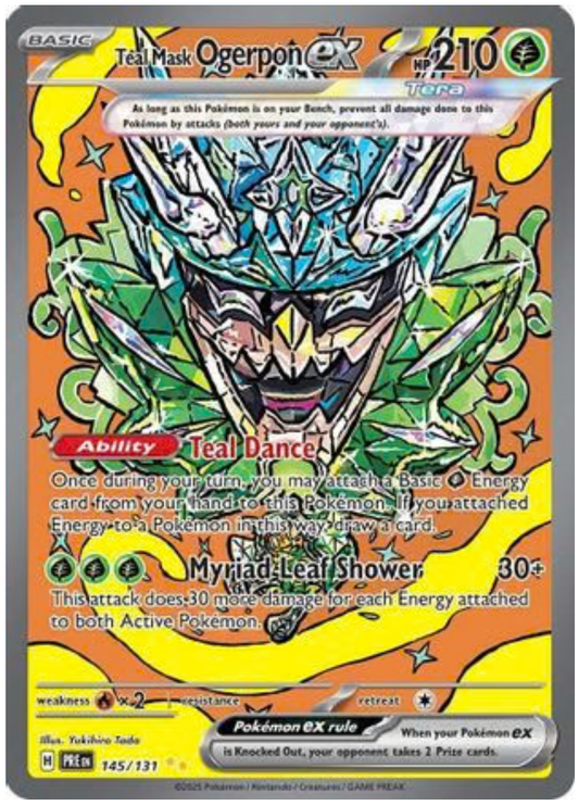 TEAL MASK OGERPON EX - 145/131 (145) SPECIAL ILLUSTRATION RARE HOLOFOIL