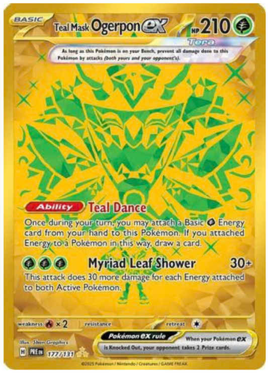 TEAL MASK OGERPON EX - 177/131 (177) HYPER RARE HOLOFOIL