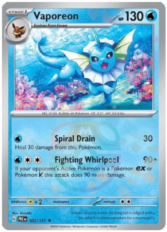 VAPOREON (MASTER BALL PATTERN) (22) RARE CLASSIC HOLOFOIL
