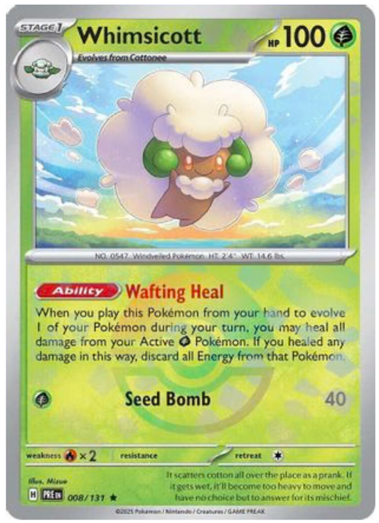 WHIMSICOTT (POKE BALL PATTERN) (8) RARE CLASSIC HOLOFOIL