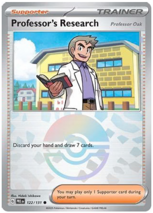 PROFESSOR'S RESEARCH [PROFESSOR OAK] (POKE BALL PATTERN) (122) COMMON HOLOFOIL